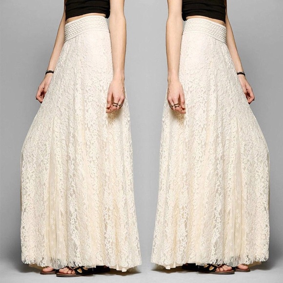 High Waisted Lace Maxi Skirt - Picture 3 of 6